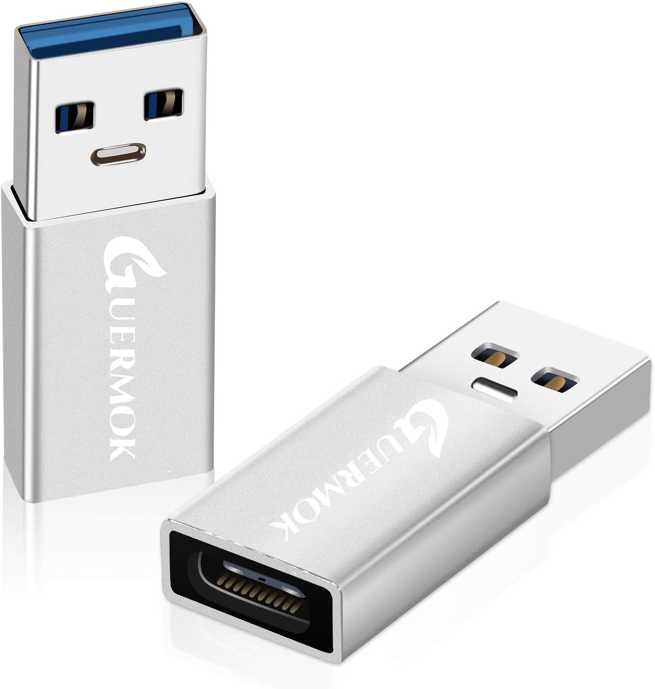 Guermok USB C to USB Adapter 3.0(2-Pack), USB C Female to USB Male Adapter Compatible with Phone13 14 15 16Pro Max Pad, Laptops PC Power Banks and More USB-A Devices, 5Gbps & Fast Charging