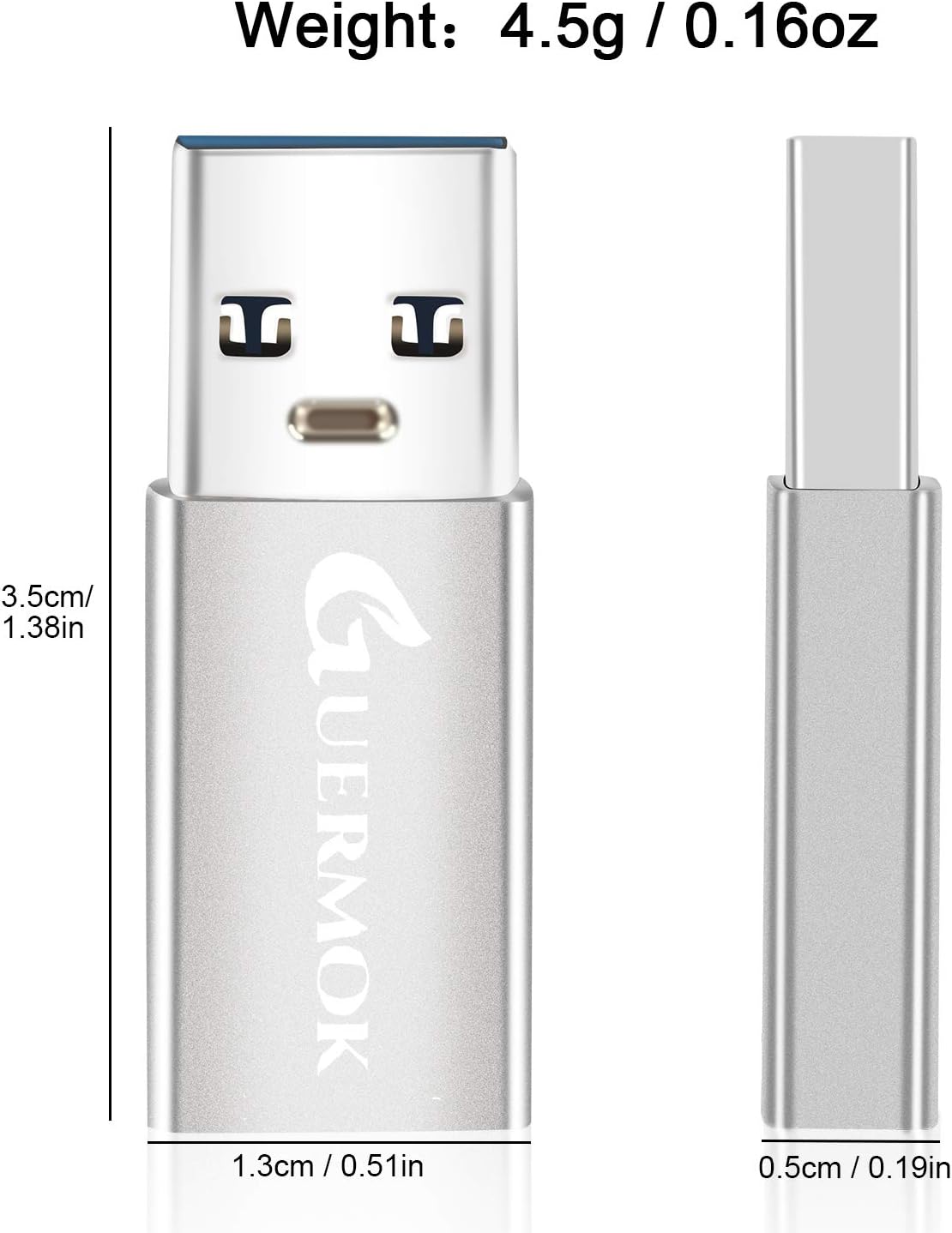 Guermok USB C to USB Adapter 3.0(2-Pack), USB C Female to USB Male Adapter Compatible with Phone13 14 15 16Pro Max Pad, Laptops PC Power Banks and More USB-A Devices, 5Gbps & Fast Charging