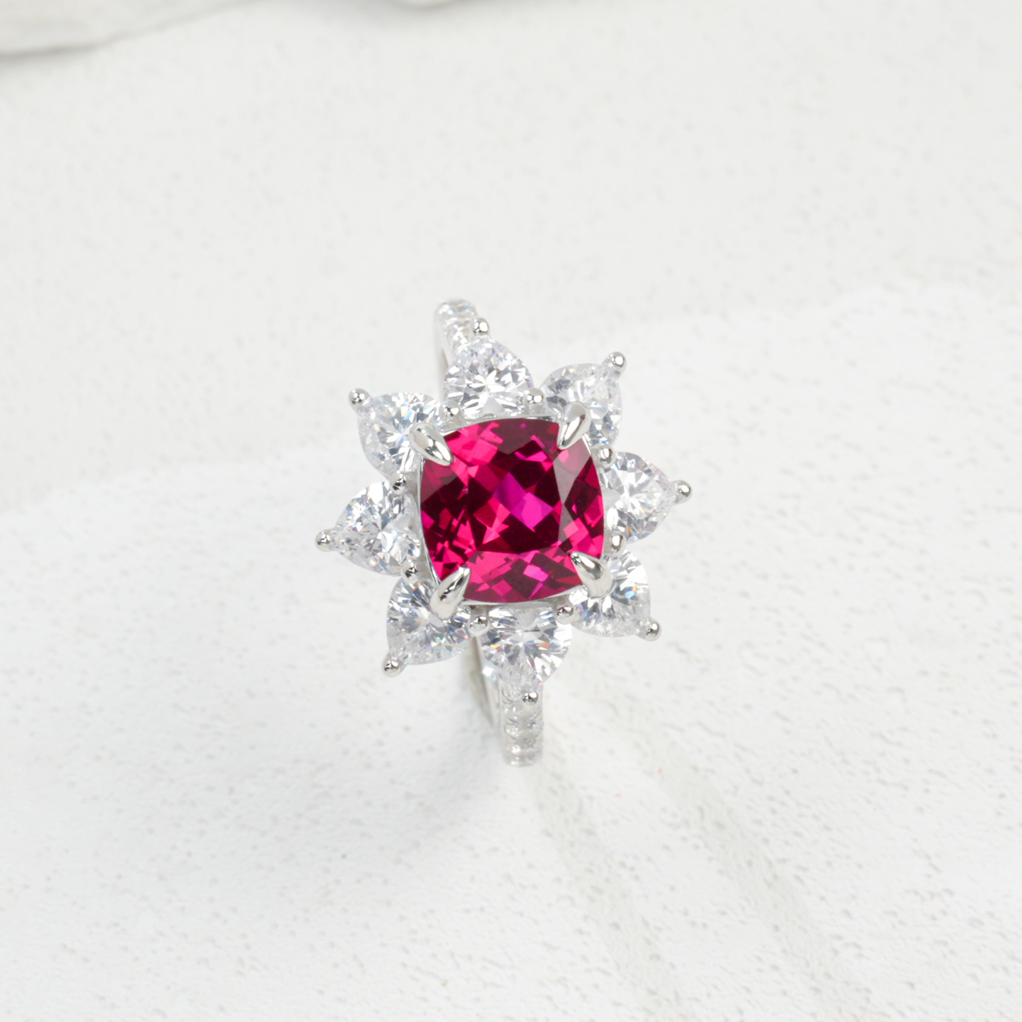 Luxury pink gemstone ring
