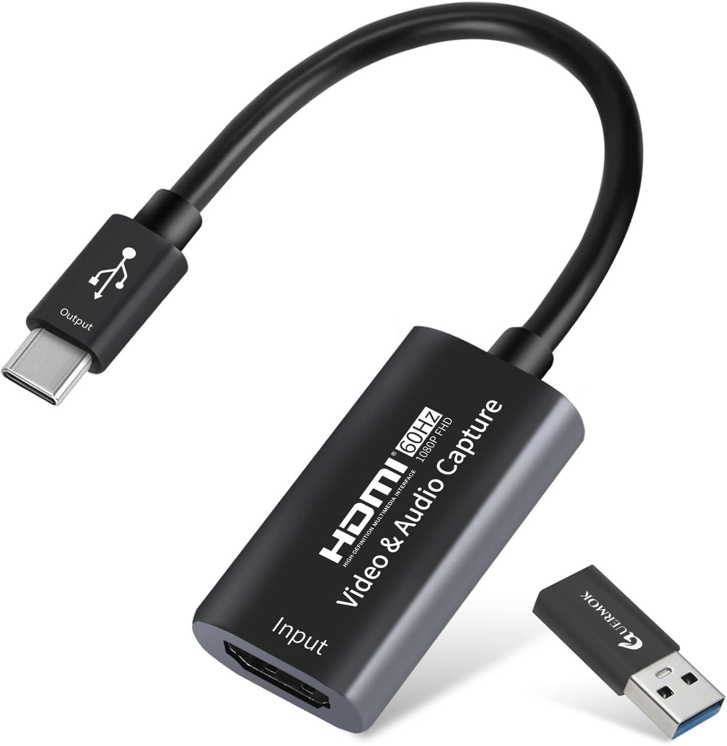 Guermok Video Capture Card, USB 3.0 HDMI to USB C Audio Capture Card, 4K 1080p60fps Capture Devices for Gaming Live Streaming Video Recorder, Works for Windows Mac OS System for Switch, Xbox