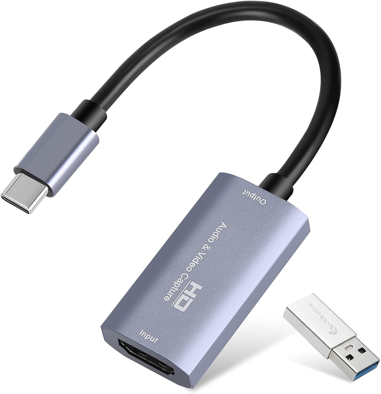 GUERMOK Video Capture Card, USB3.0 HDMI to USB-C Capture Device, Stream & Record at 2K@30FPS 1080P@60FPS, Compatible with iPad Mac OS Windows, Quest 3, OBS, Zoom, PS5/4, Switch, Xbox (Blue)