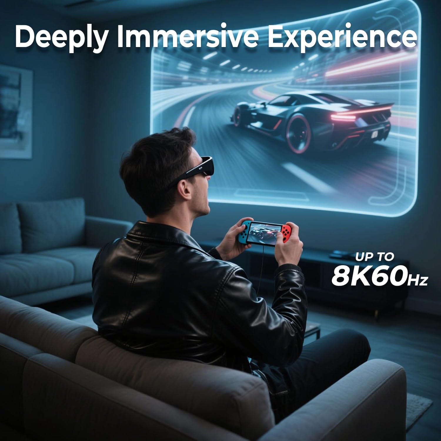 Guermok 5-in-1 USB-C to AR Glasses Adapter, 100W PD Fast Charging, 8K@60Hz Video, USB/USB-C Ports – Works with AR Glasses Devices, Handheld Consoles, Switch, USBC Phones and Laptops, Black