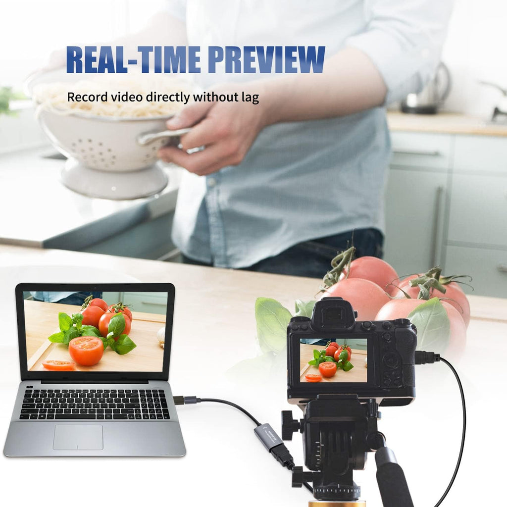 Guermok Video Capture Card, USB 3.0 HDMI to USB C Audio Capture Card, 4K 1080p60fps Capture Devices for Gaming Live Streaming Video Recorder, Works for Windows Mac OS System for Switch, Xbox