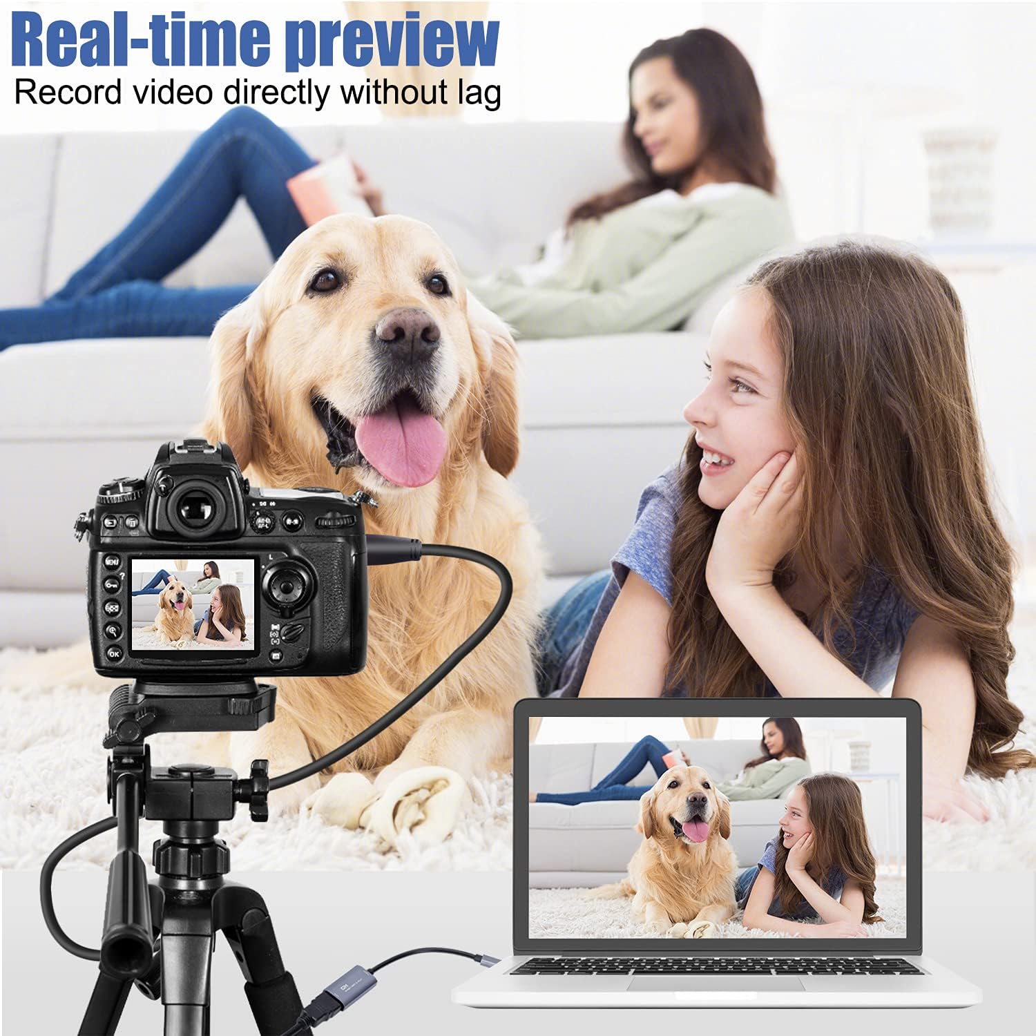 GUERMOK Video Capture Card, USB3.0 HDMI to USB-C Capture Device, Stream & Record at 2K@30FPS 1080P@60FPS, Compatible with iPad Mac OS Windows, Quest 3, OBS, Zoom, PS5/4, Switch, Xbox (Blue)