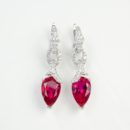 Luxury·Ruby and diamond earrings